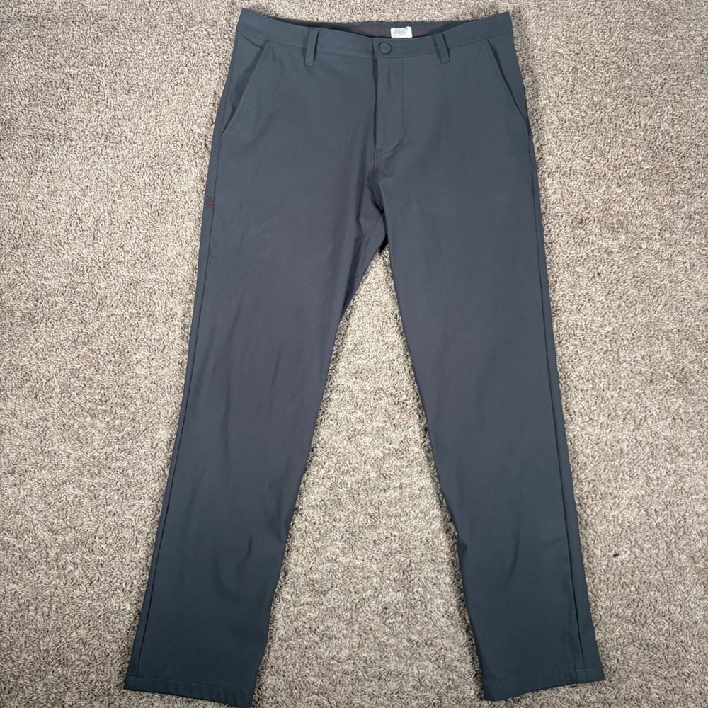Rhone Commuter Pants Mens 32 Charcoal Grey Slim Straight Technical Stretch